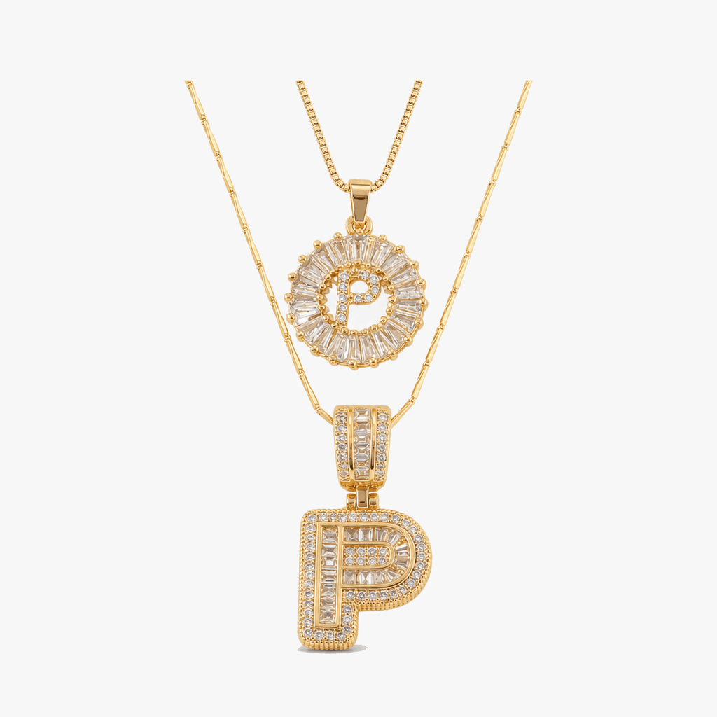 Luneria – Two-Piece Initial Pendant Necklace Set