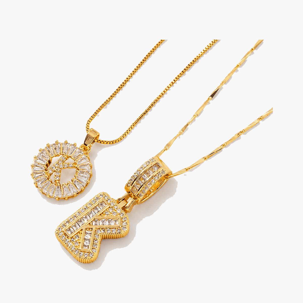 Luneria – Two-Piece Initial Pendant Necklace Set