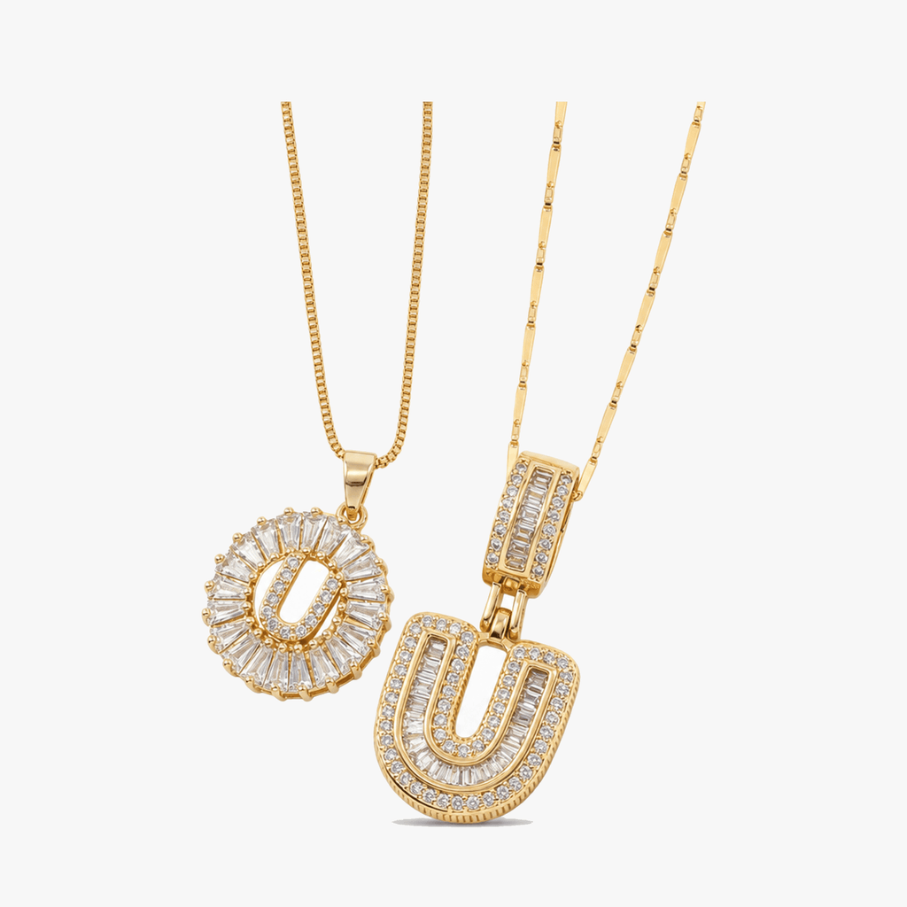 Luneria – Two-Piece Initial Pendant Necklace Set