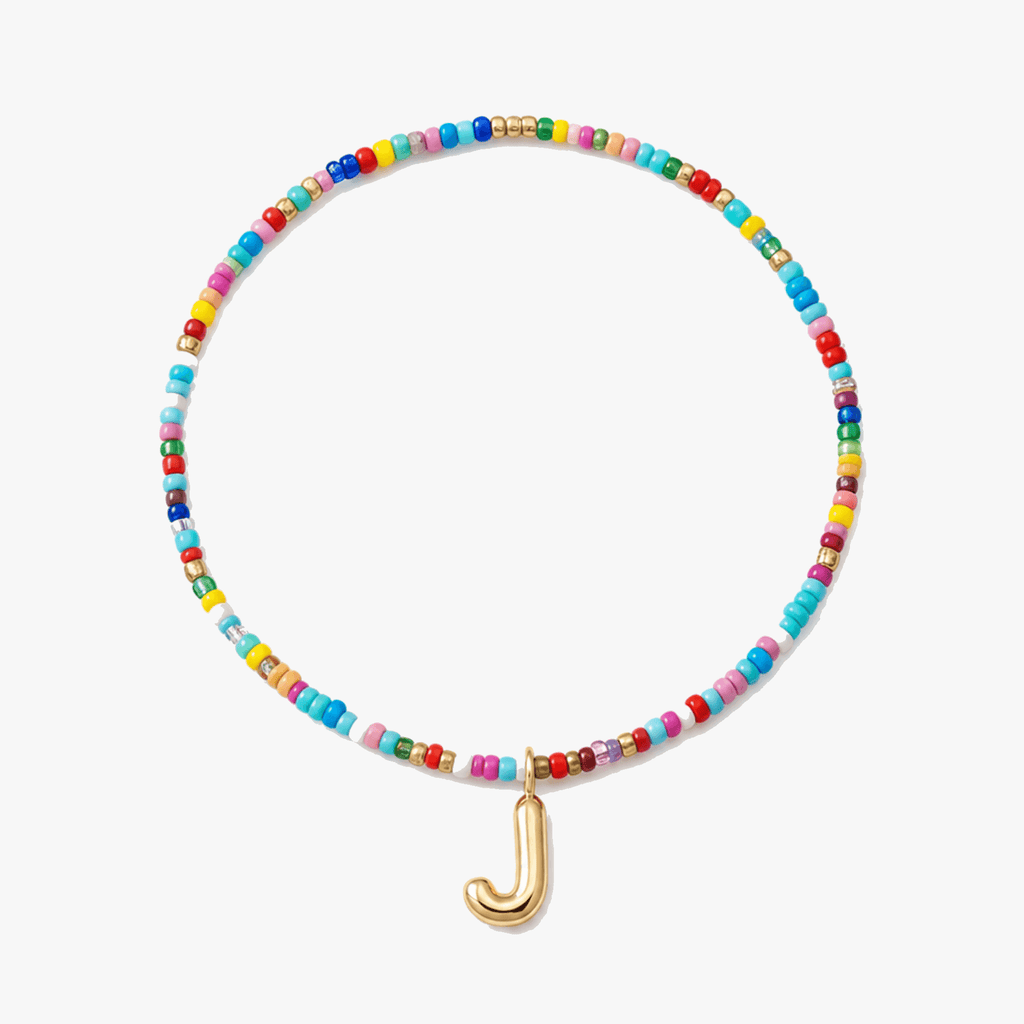 Liora – Colorful Beaded Initial Necklace