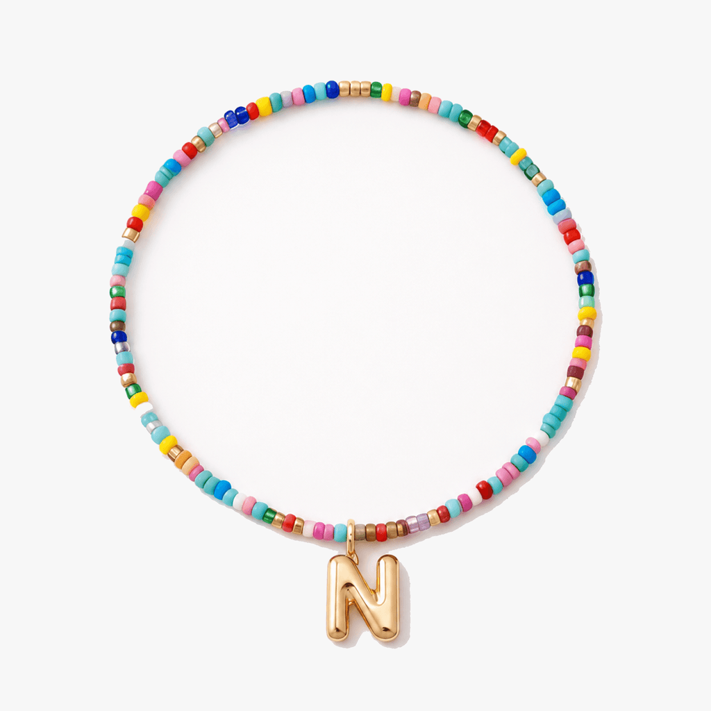 Liora – Colorful Beaded Initial Necklace