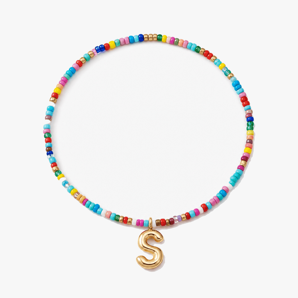 Liora – Colorful Beaded Initial Necklace