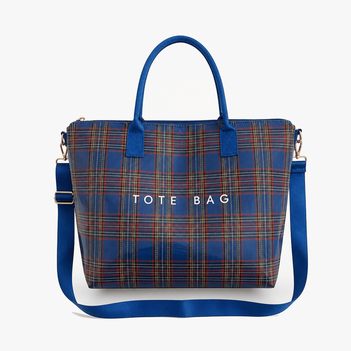Carroway – Glossy Checkered Tote Bag