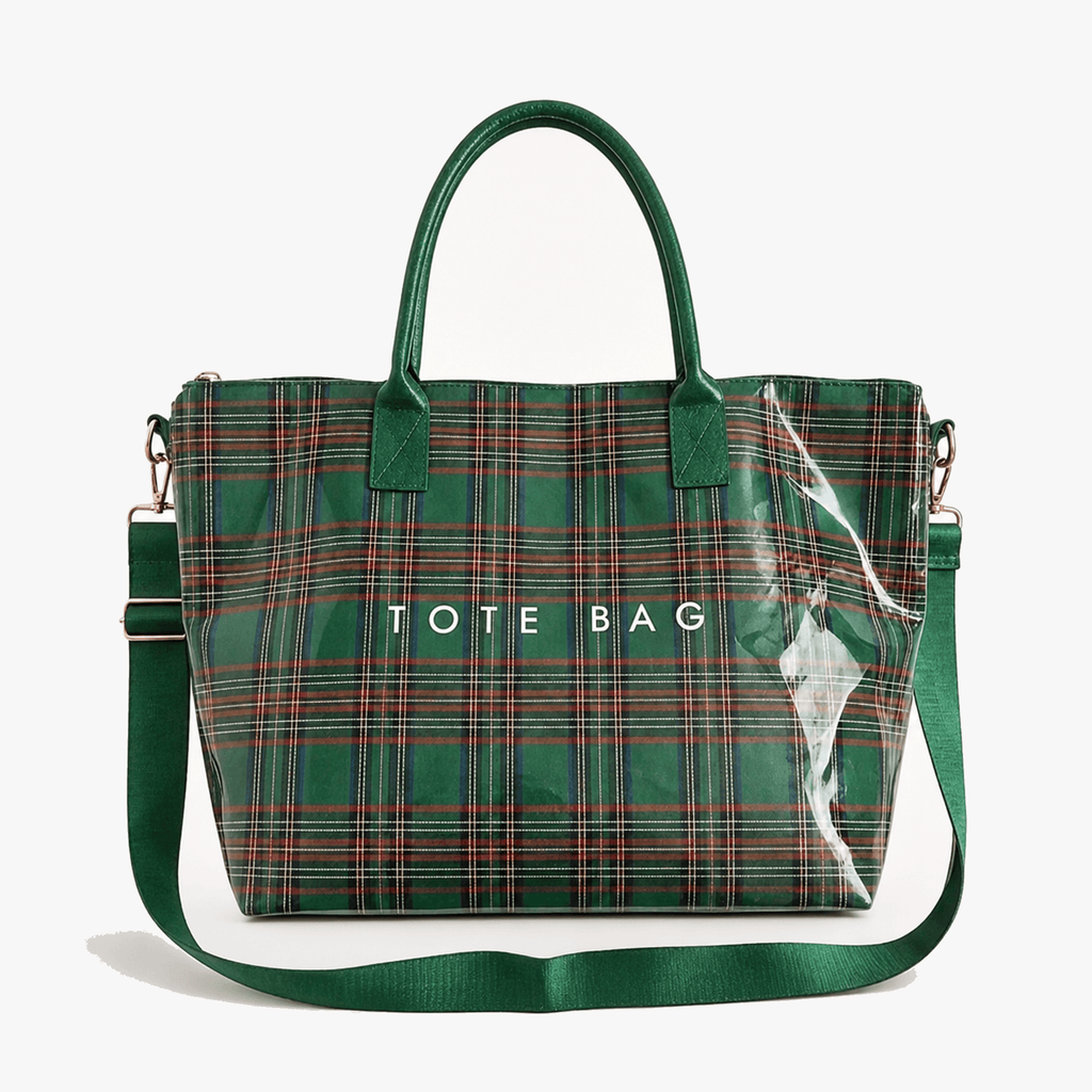 Carroway – Glossy Checkered Tote Bag