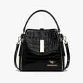 Velora – Glossy Croc Crossbody Handbag