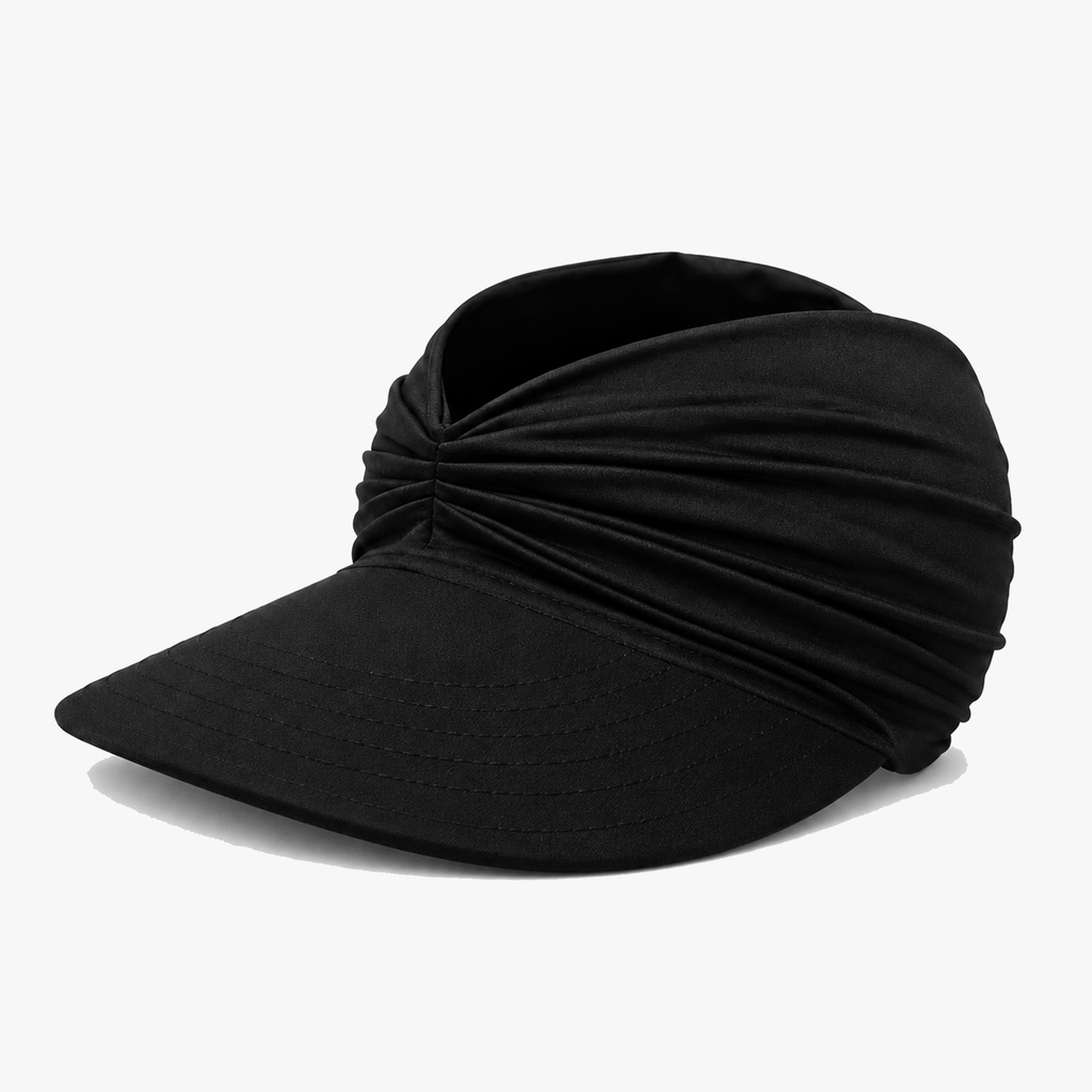 Solenza – Ruched UPF 50+ Sun Visor for Women, Packable Wide Brim