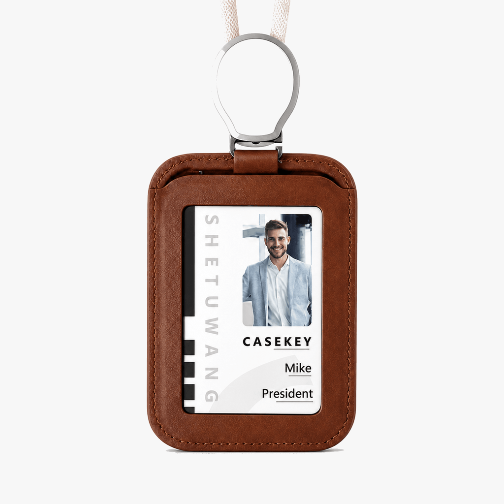 Carden – Retractable faux leather badge holder