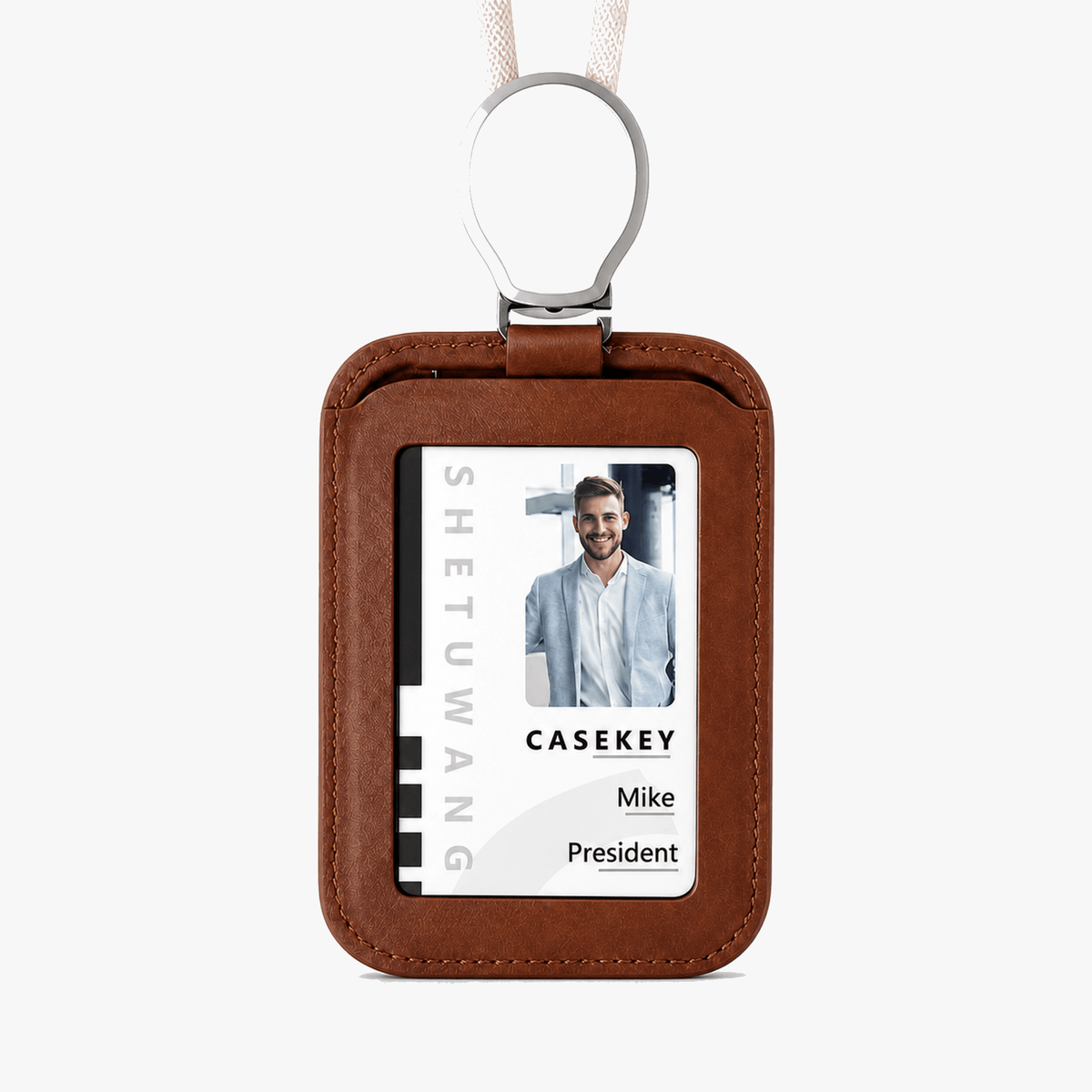 Carden – Retractable faux leather badge holder