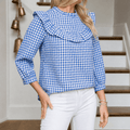 Brindle – Women's Puff Sleeve Gingham Top