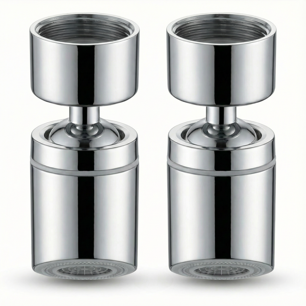 Flowtura - 360° swivel faucet aerator with dual spray (2-pack)
