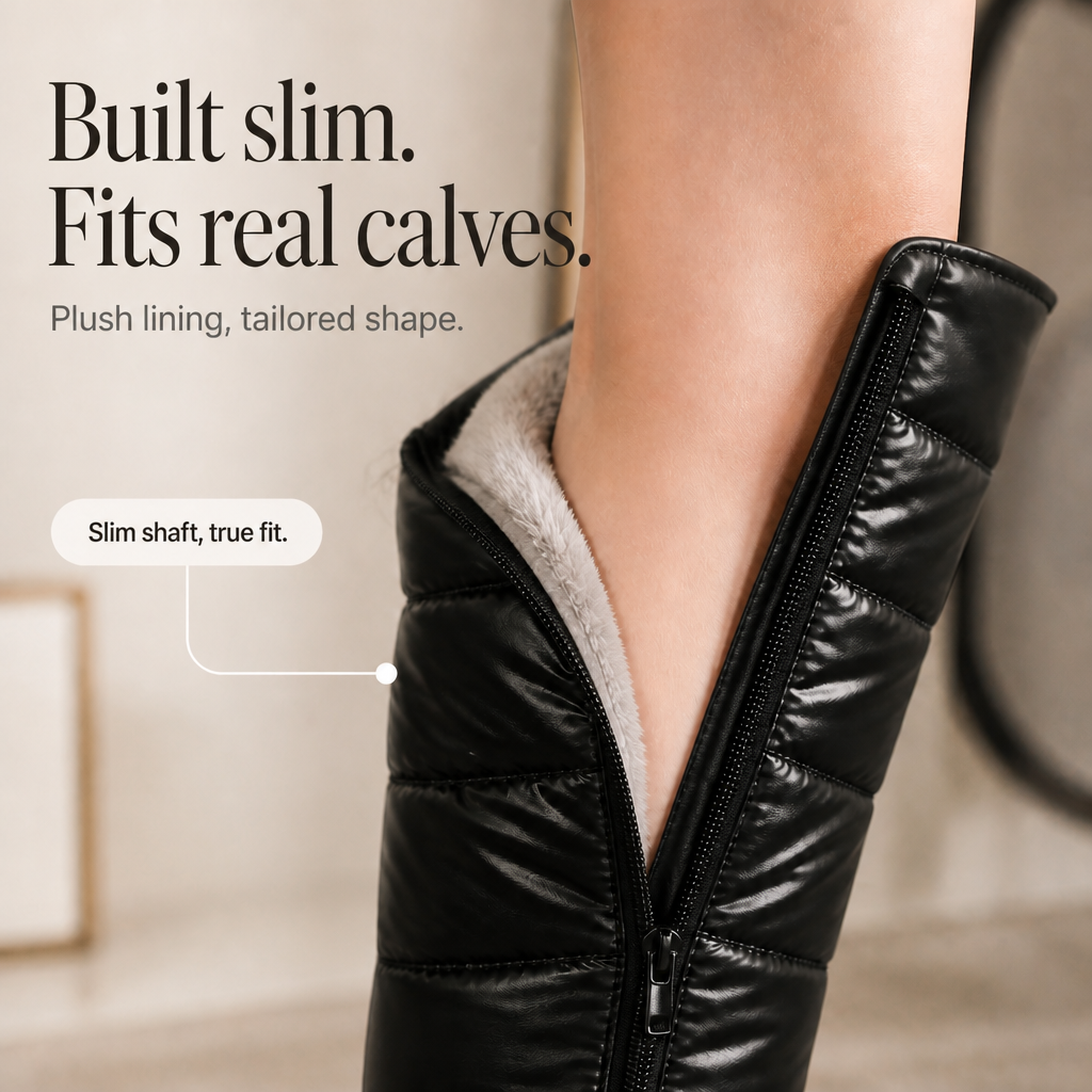Wearbella – Plush-Lined Bow Over-The-Knee Snow Boots