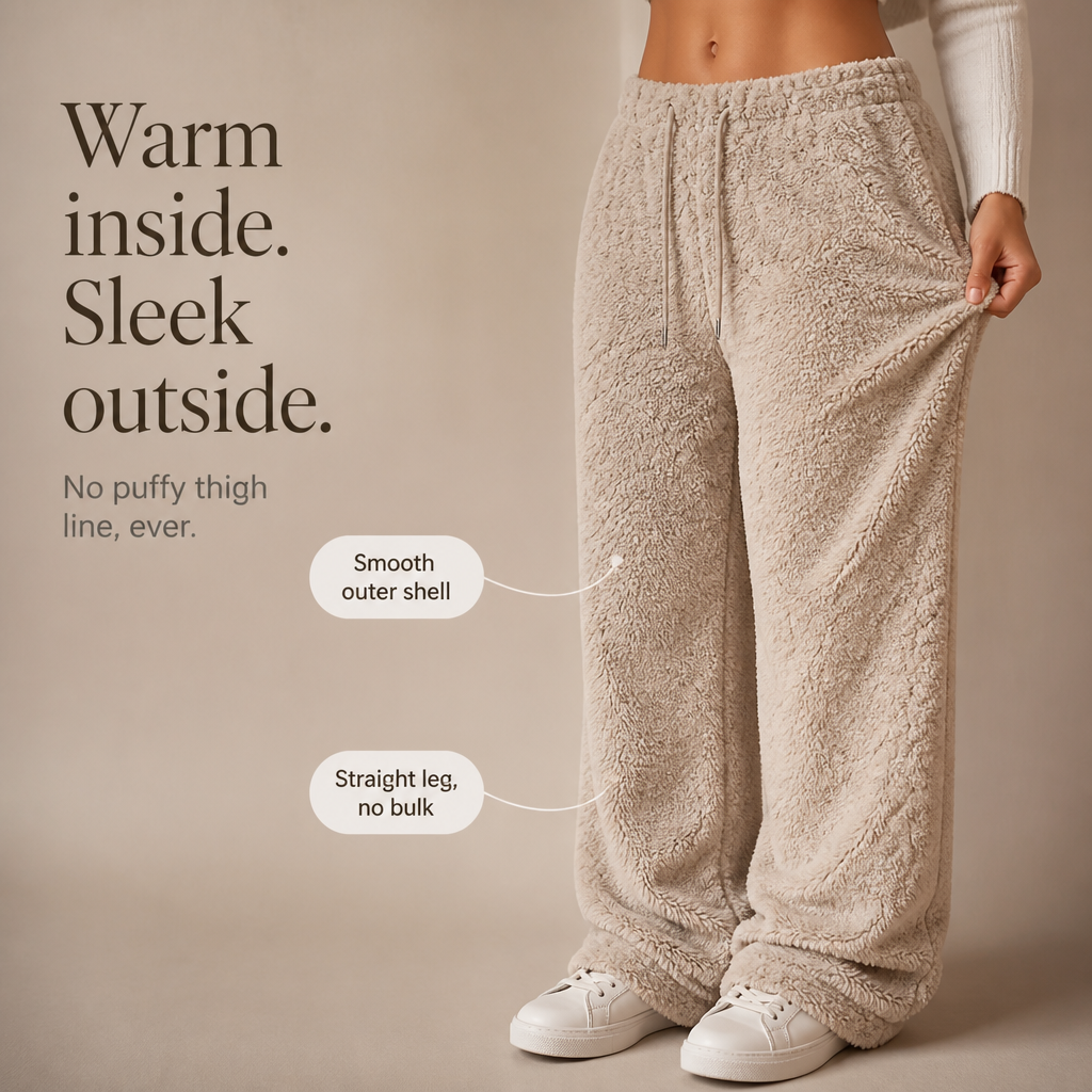 Thermalayne – Sherpa Fleece-Lined Wide-Leg Pants