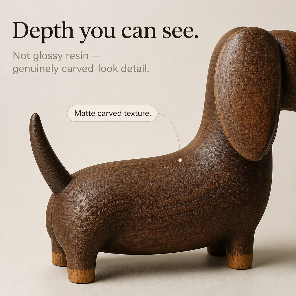 Oakhollow – Carved Dachshund Sculpture
