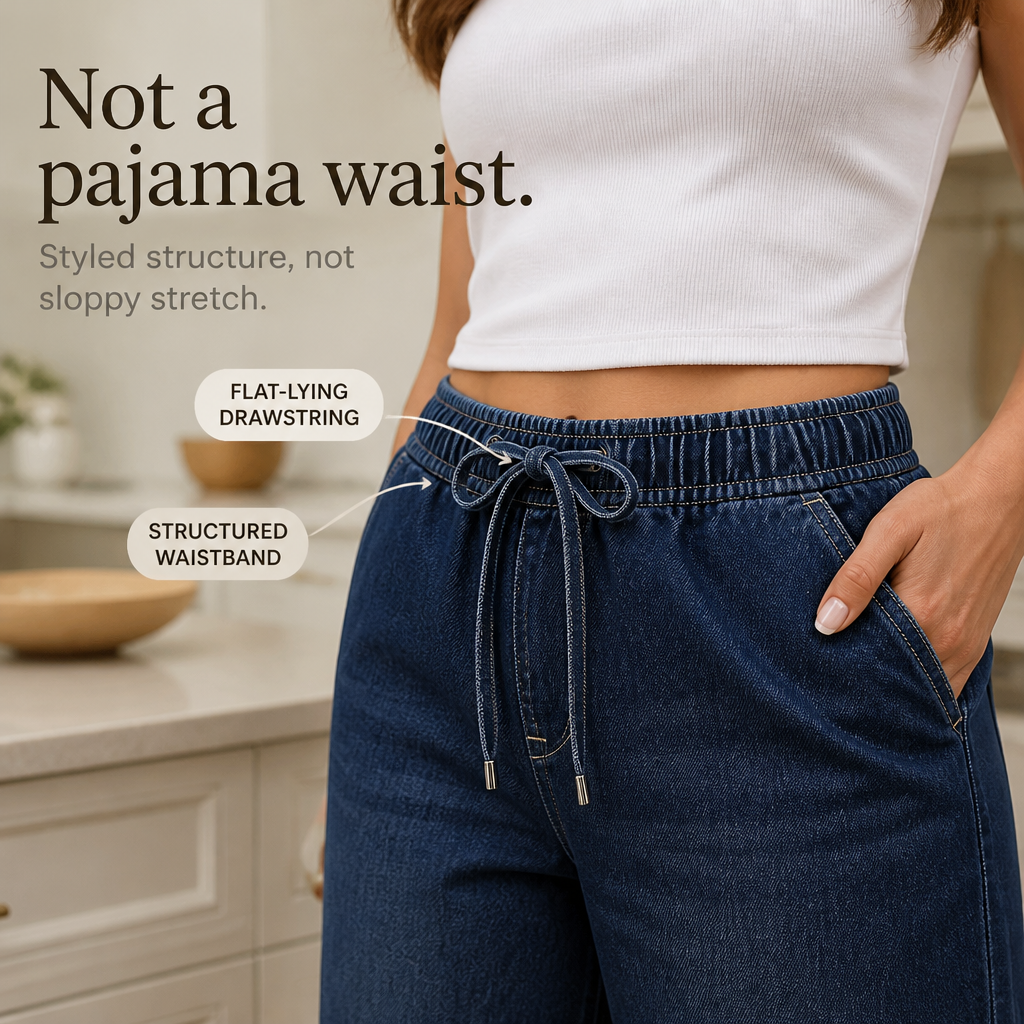 Wearbella – Adjustable Waist Relaxed Barrel Jeans