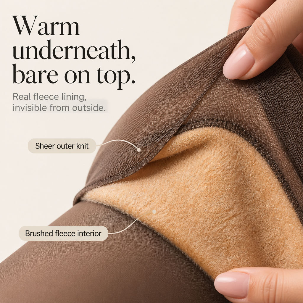Warmelle – Seamless High-Compression Fleece-Lined Tights