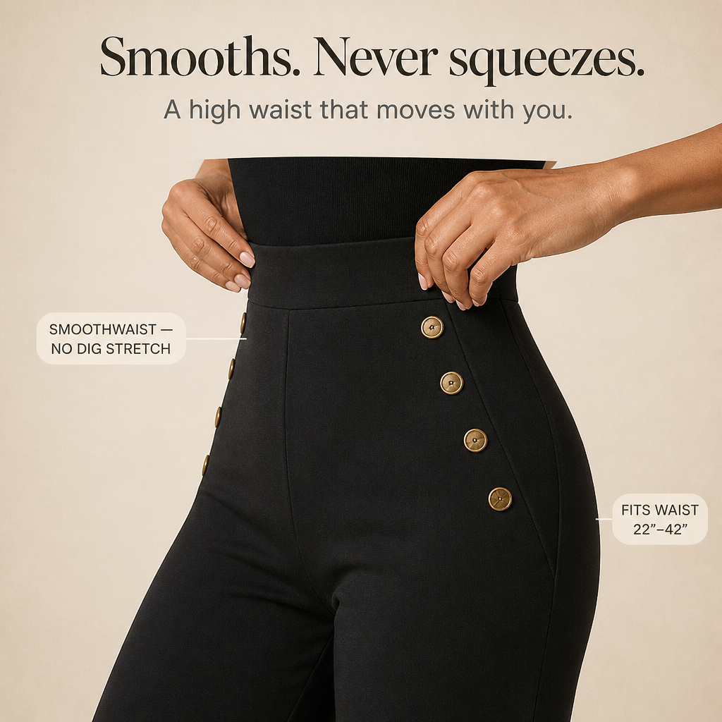 Smoothwaist – Hidden-Panel Wide-Leg Trousers
