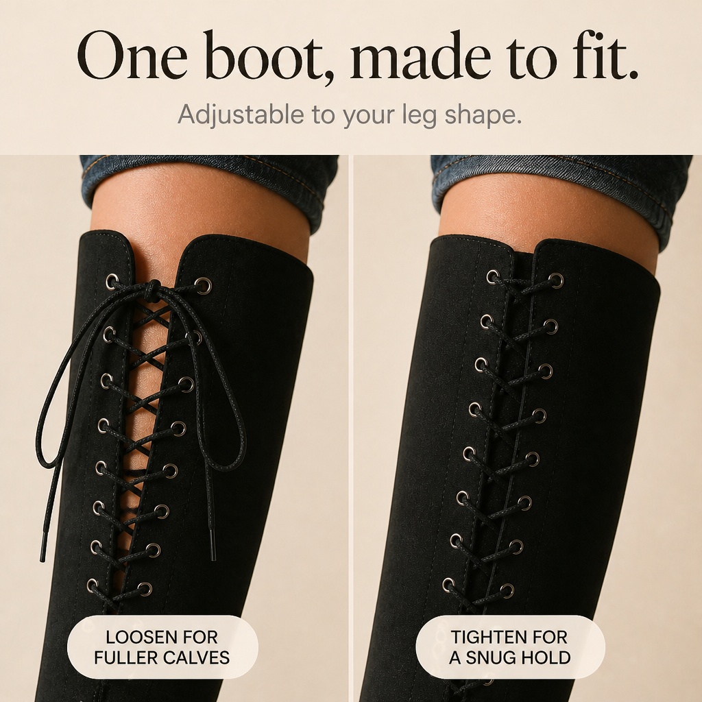 Velacine – Lace-Up Back Panel Over-The-Knee Boots