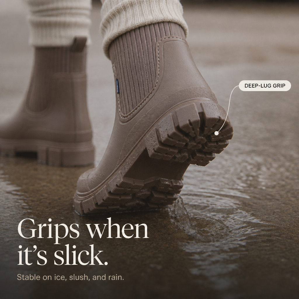 Puddlestep – Elastic Collar Ankle Rain Boots