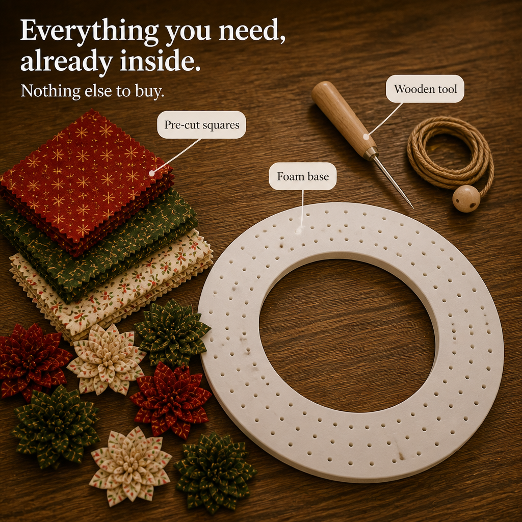 Foldera – No-Sew Poke Fabric Wreath Kit