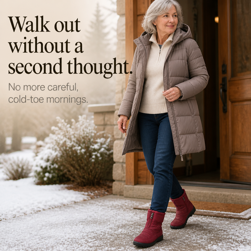 Frostbella – Quilted Zip-Up Mid-Calf Snow Boots