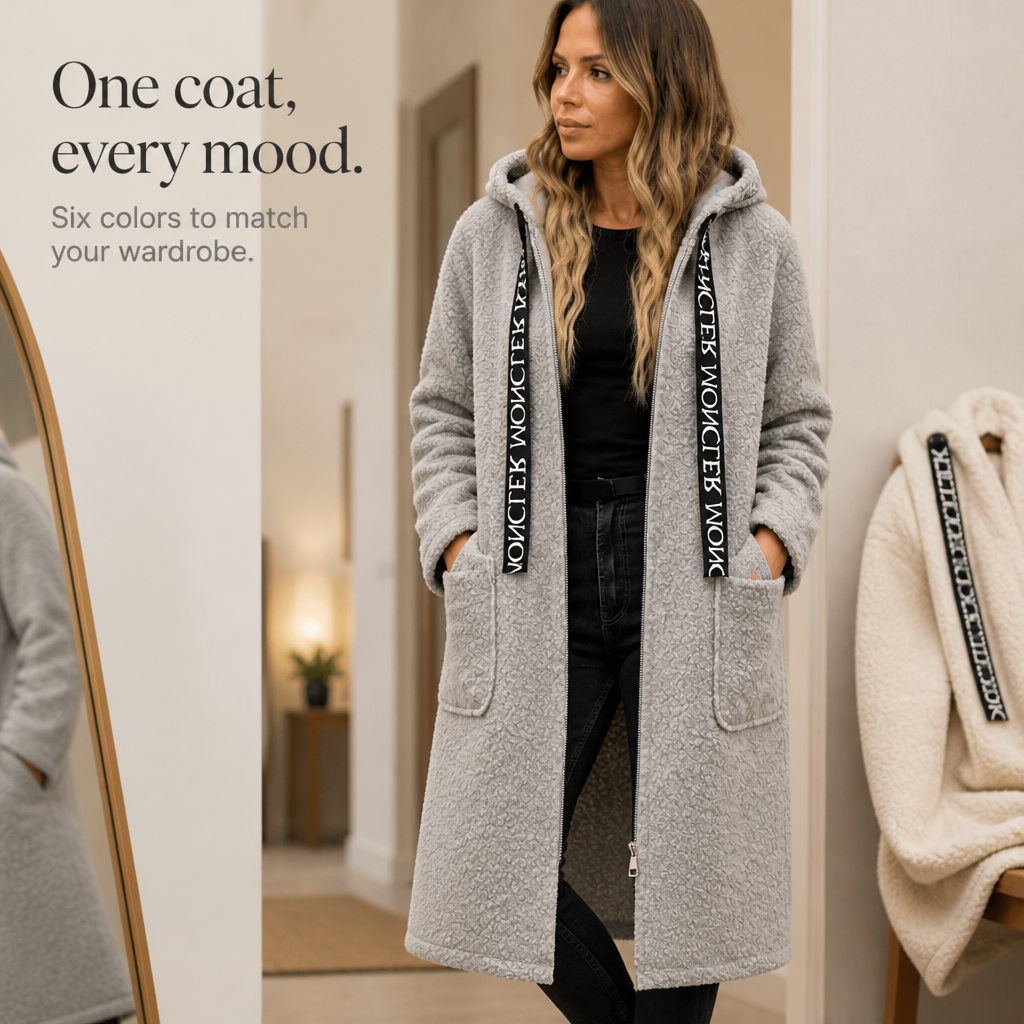 Wearbella – Hooded Zip-Front Long Coat