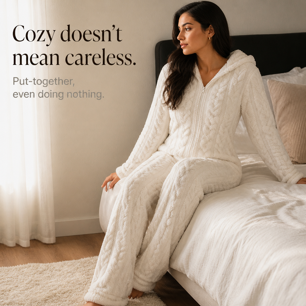 Cubwarm – Cable-Knit Hooded Bear Onesie