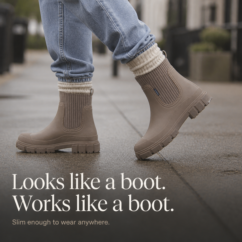 Puddlestep – Elastic Collar Ankle Rain Boots