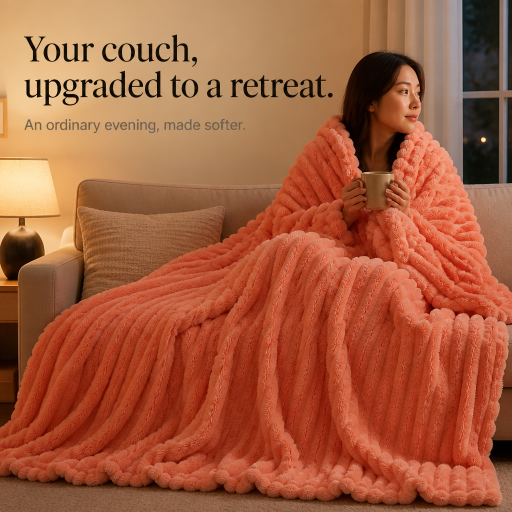 Plushwick – Two-Tone Reversible Rabbit Plush Blanket