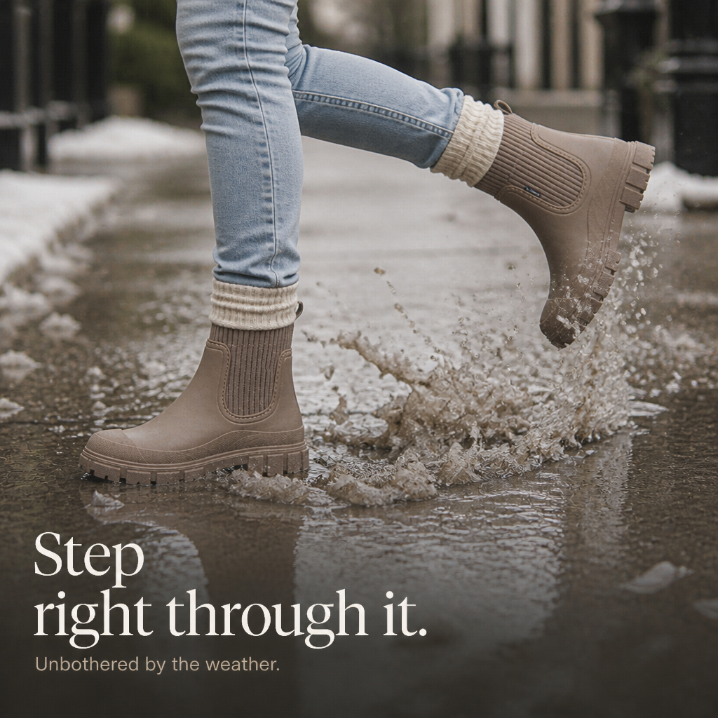 Puddlestep – Elastic Collar Ankle Rain Boots