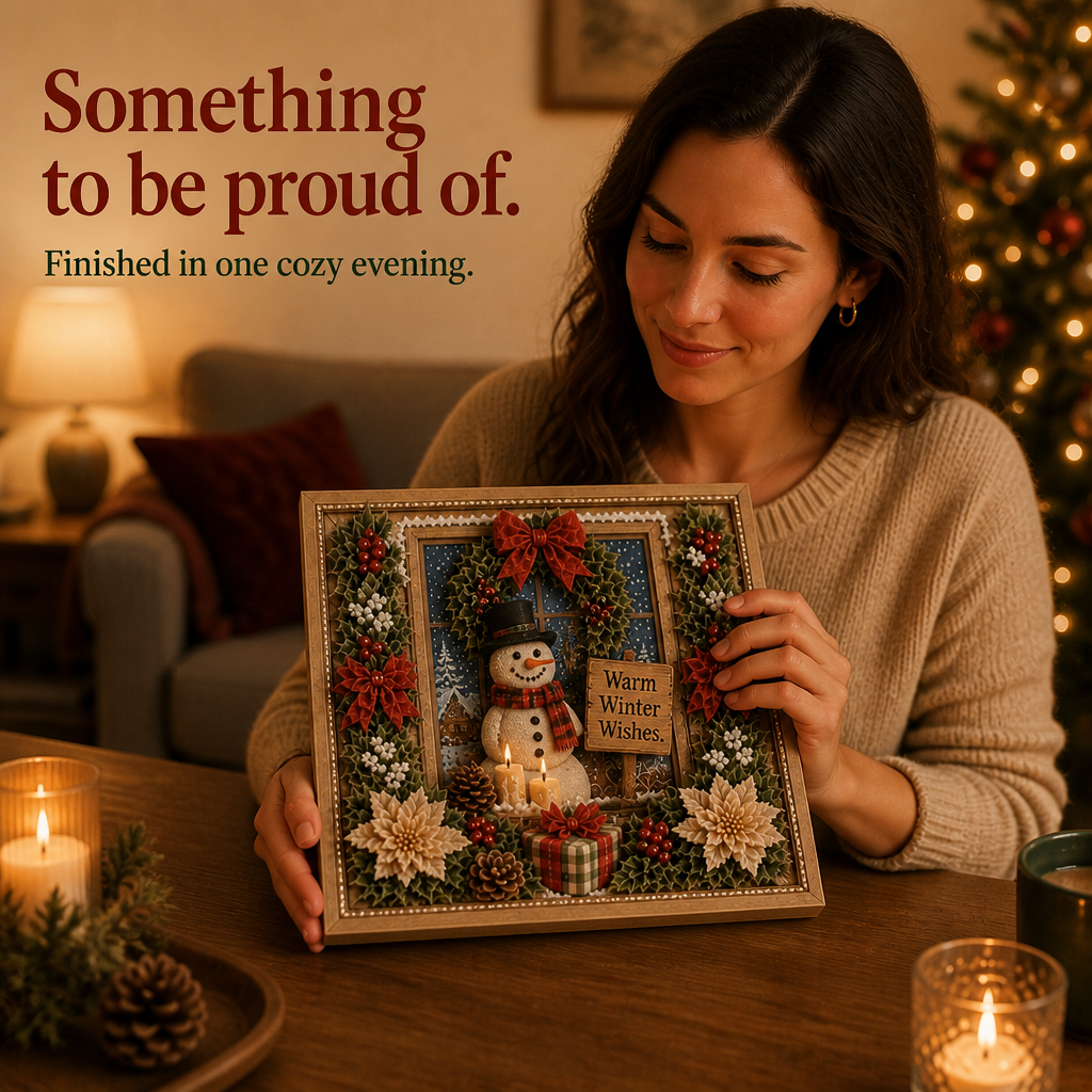 Foldery – Pre-Punched 3D Christmas Yarn Art Kit