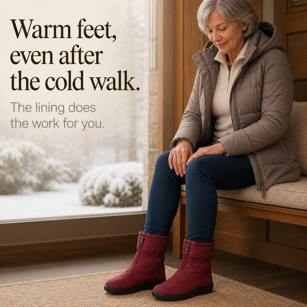 Frostbella – Quilted Zip-Up Mid-Calf Snow Boots