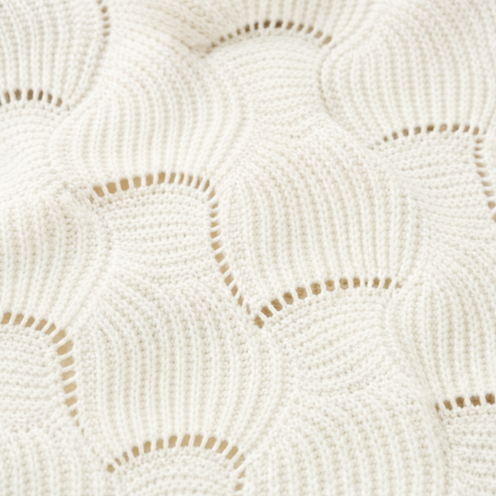 Wavelune – Openwork Wave-Knit Batwing Sweater