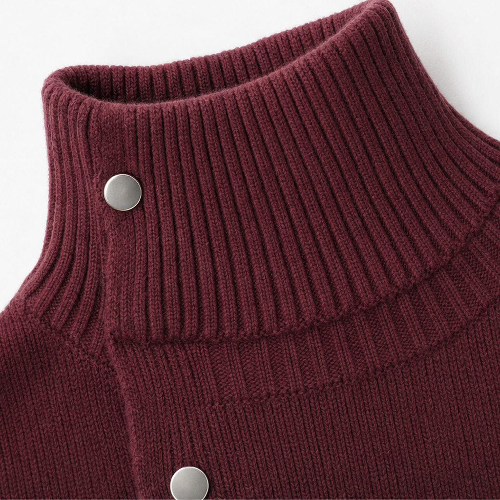 Lunavia – Funnel Neck Oversized Long-Line Cardigan