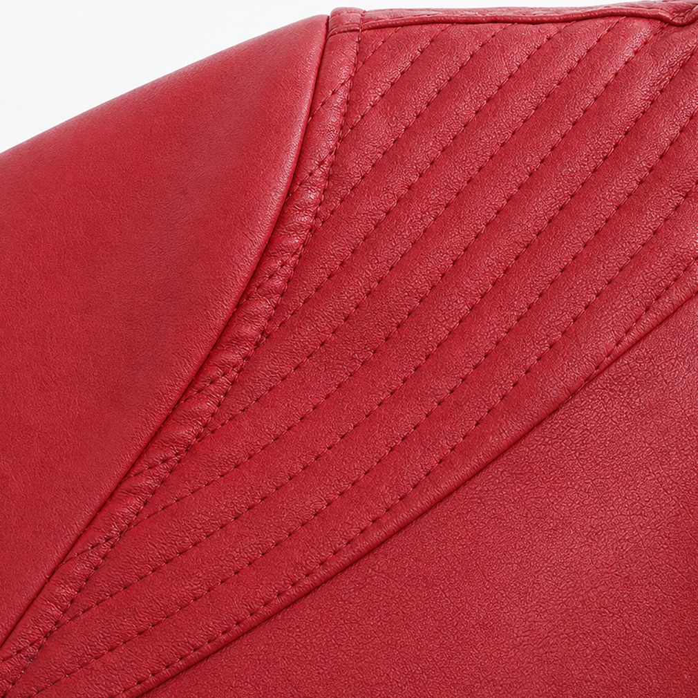 Sillette – Padded-Shoulder Cropped Faux-Leather Moto Jacket