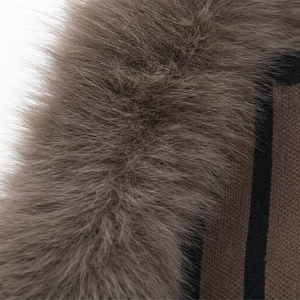 Velmora – Fringed Faux Fur Poncho Cardigan