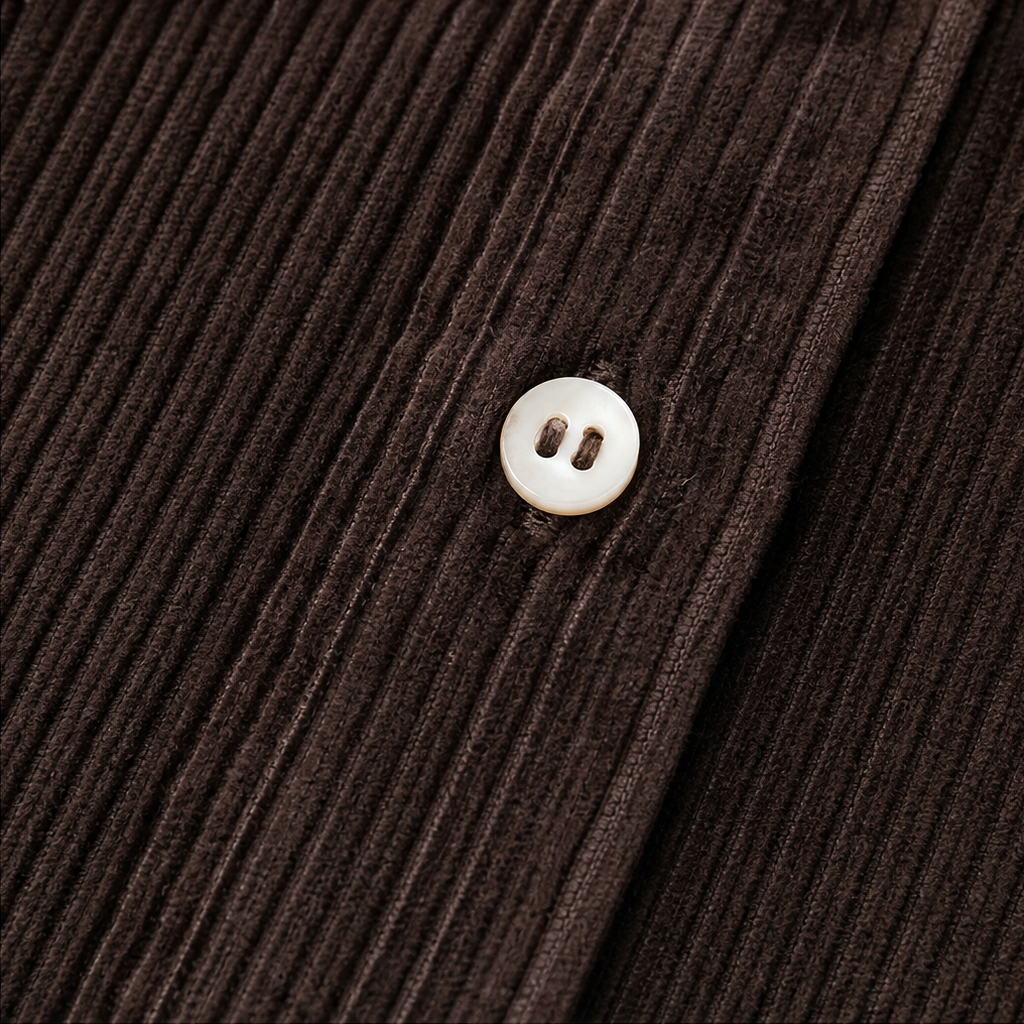 Corvana – Ribbed Button-Front Shirt Dress