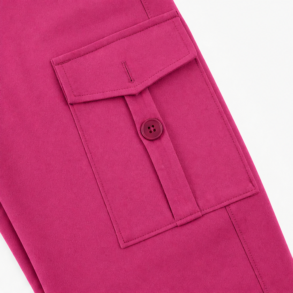 Curvana – High-Waisted Ruched Flare Cargo Leggings