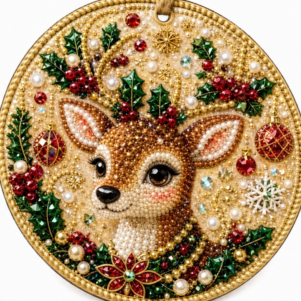 Yulebright – Beaded Gemstone Ornament Kit, Set Of 6