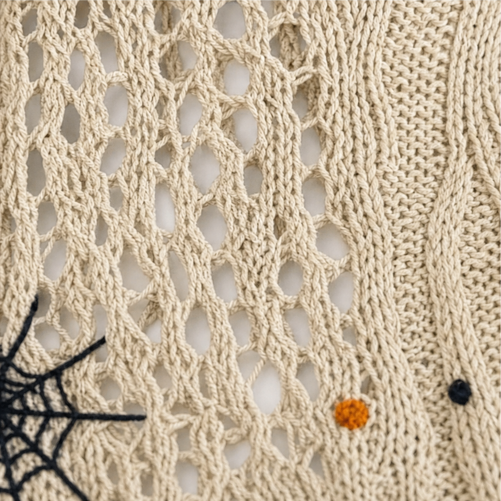 Amberknit – Open-Knit Crochet Pumpkin Sweater
