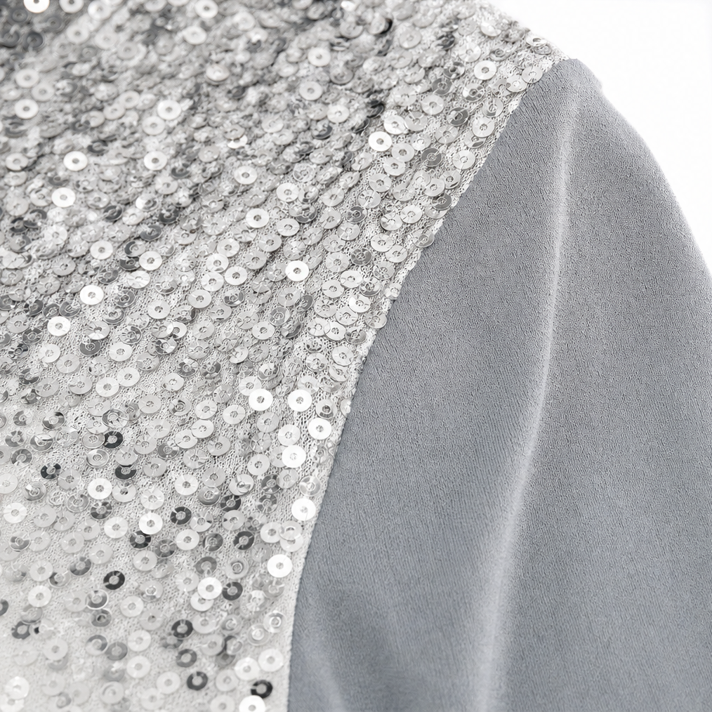 Lumesse – All-Over Sequin V-Neck Long Sleeve Top