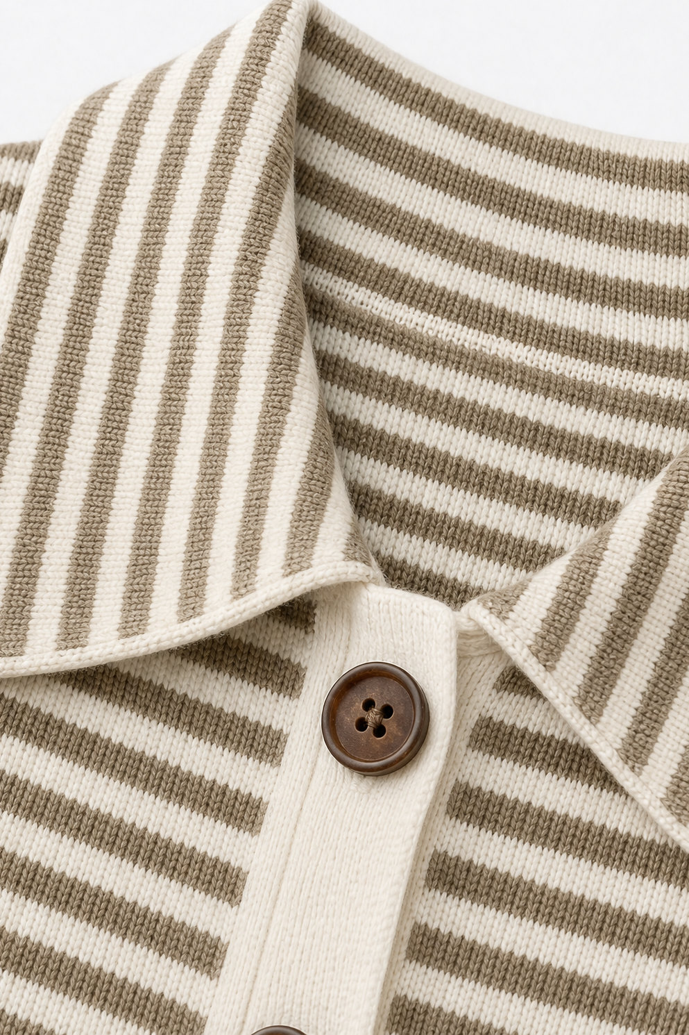 Wearbella – Striped Open-Front Knit Cardigan