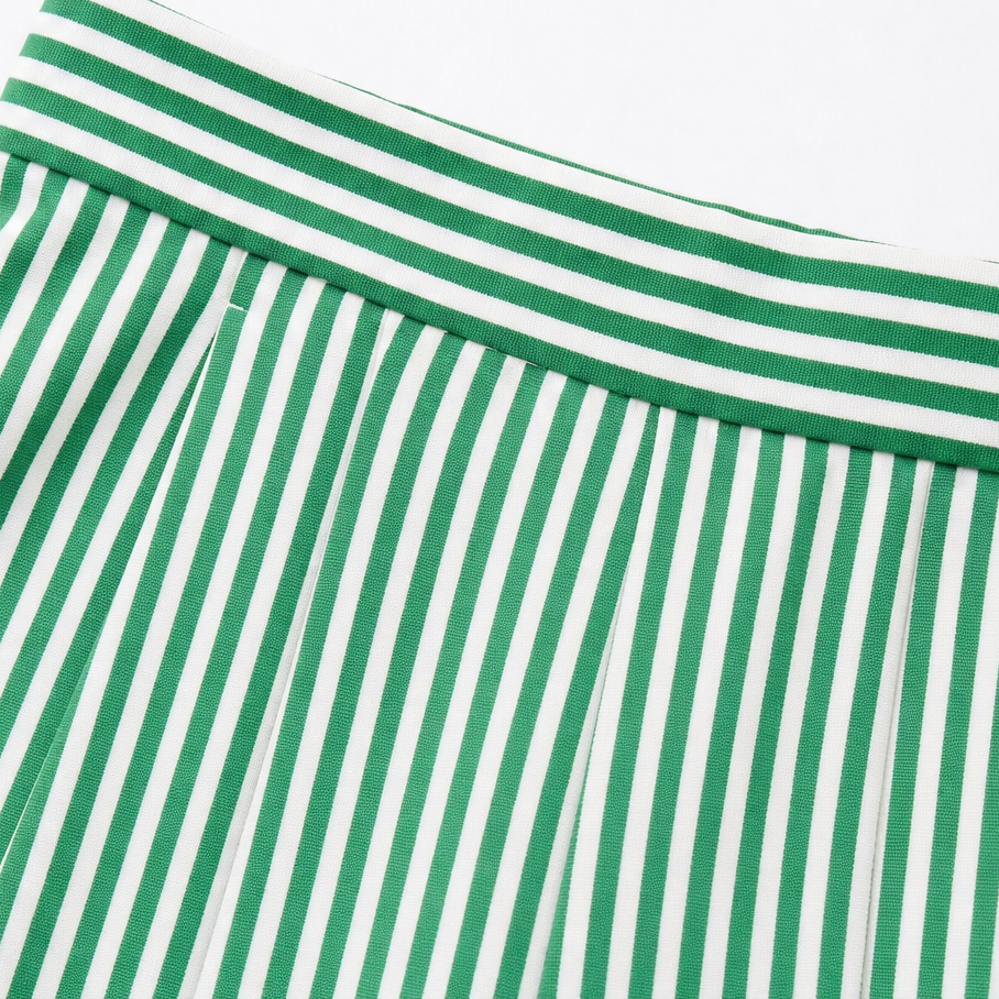 Wearbella – High-Low Striped Shirt And Wide-Leg Pants Set