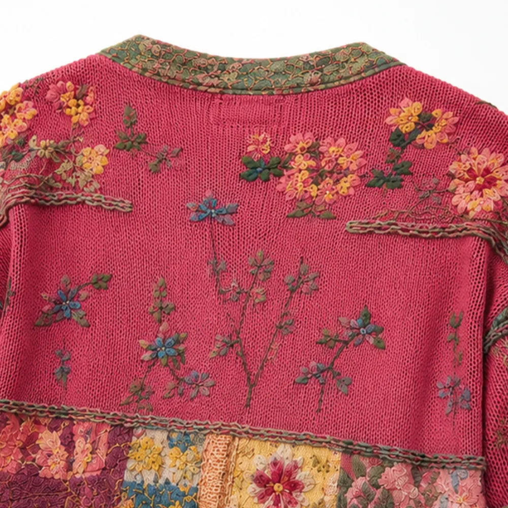Solenne – Floral Patchwork Boho Cardigan
