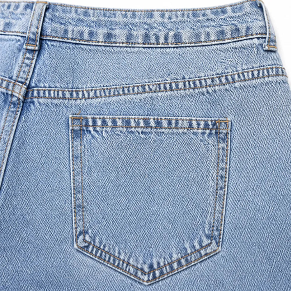 Vellara – Asymmetric Wrap Waist Wide Leg Jeans