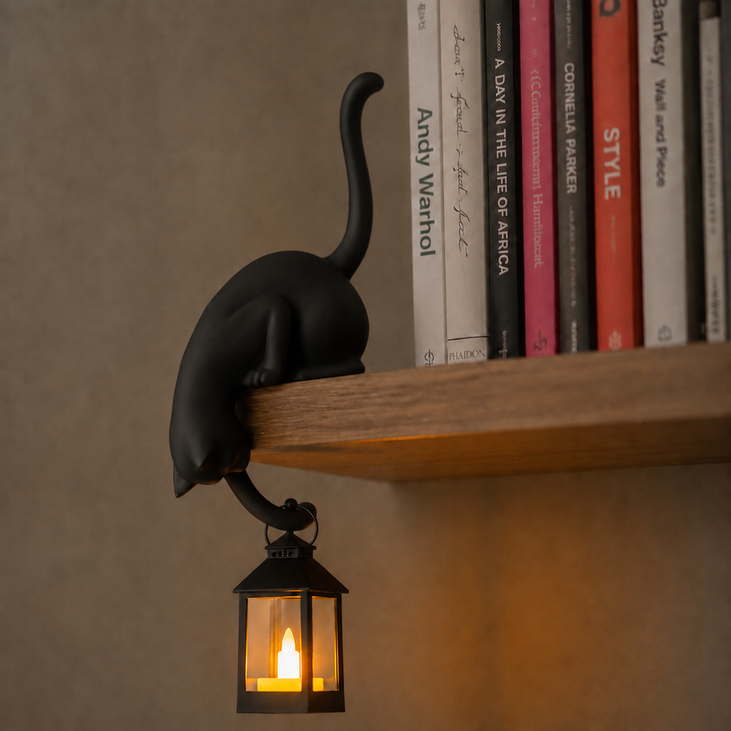 Ledgekit – Shelf-Edge Cat Figurine LED Lantern
