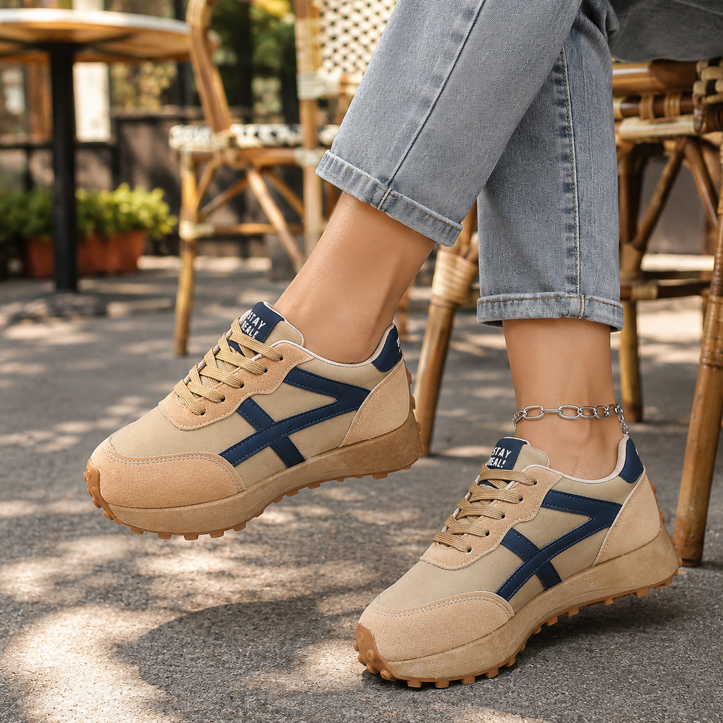 Solenne – Flat-Platform Non-Slip Chunky Sneakers