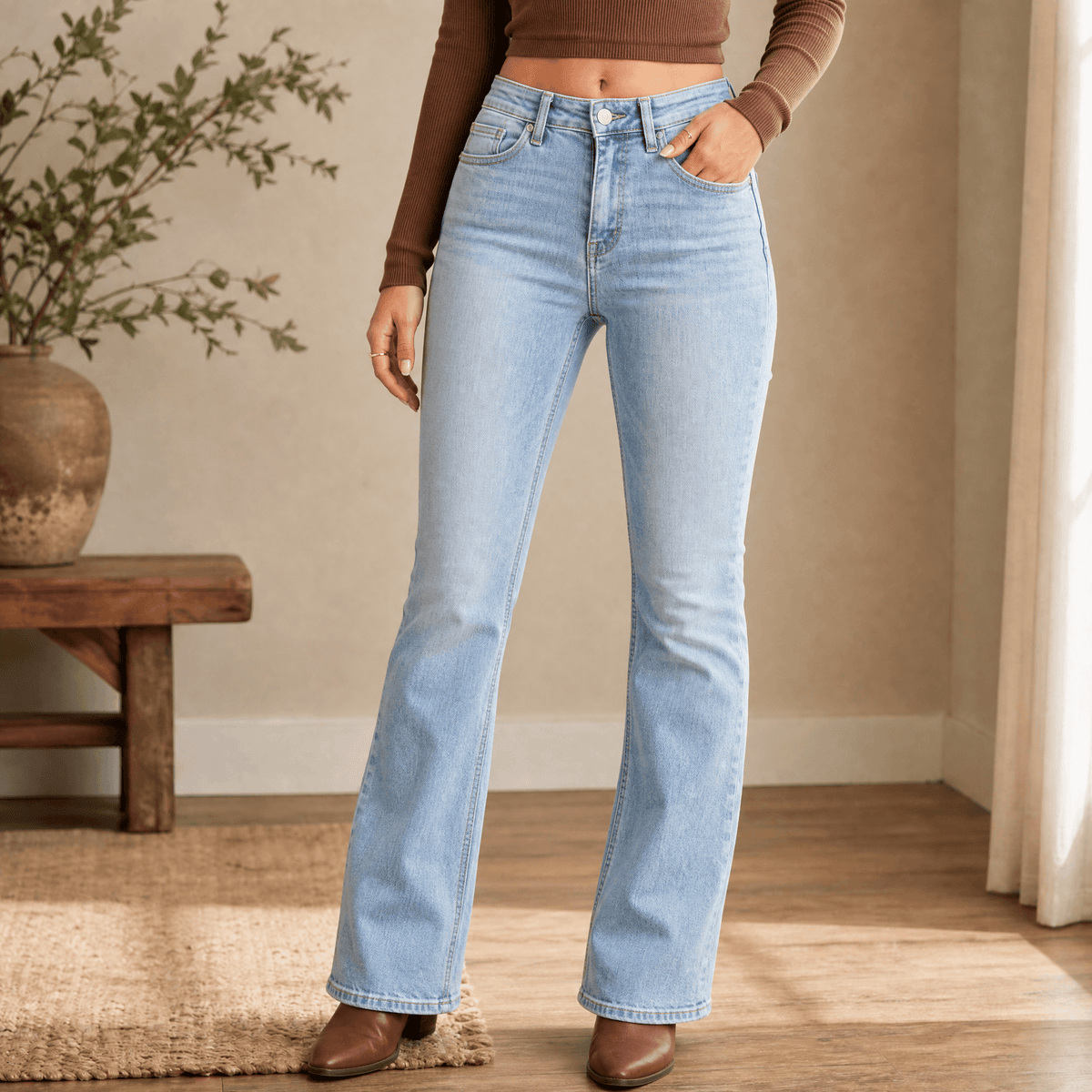 Denalia – Women's Tummy-Smoothing Bootcut Jeans