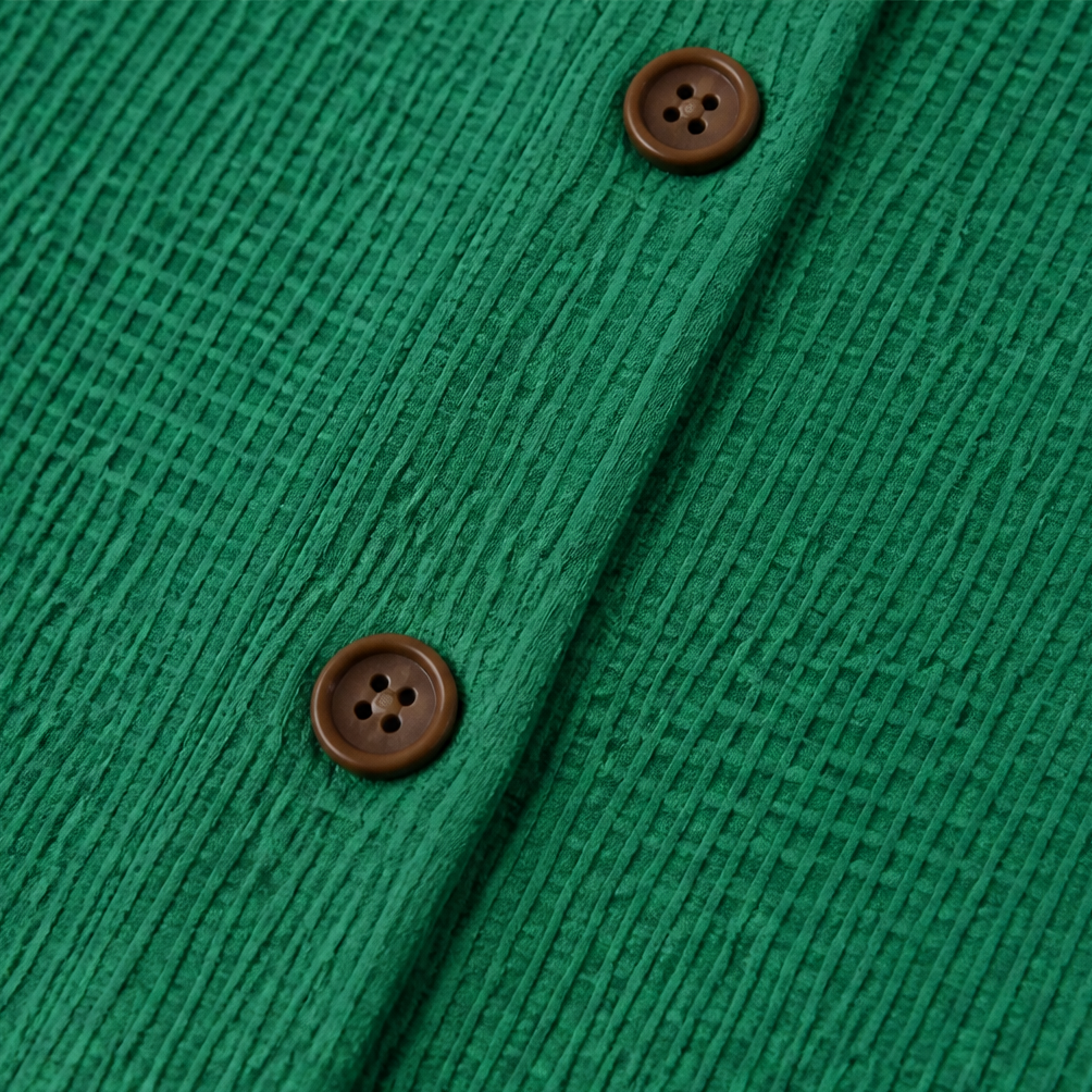 Draperau – Waffle-Knit Asymmetric Placket Top