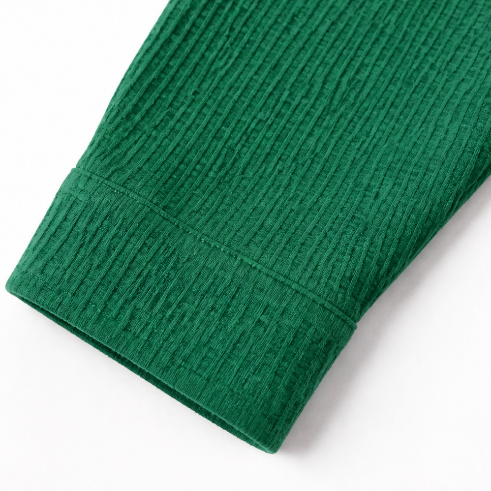 Draperau – Waffle-Knit Asymmetric Placket Top