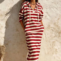 Wearbella – Striped Hooded Maxi Dress
